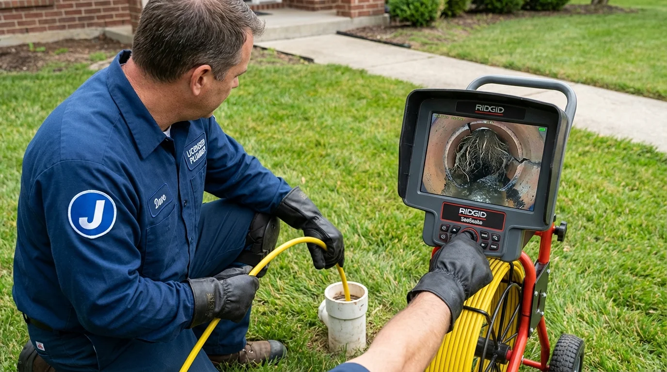 Sewer camera inspection being performed by Johns Plumbing LLC in Wyckoff