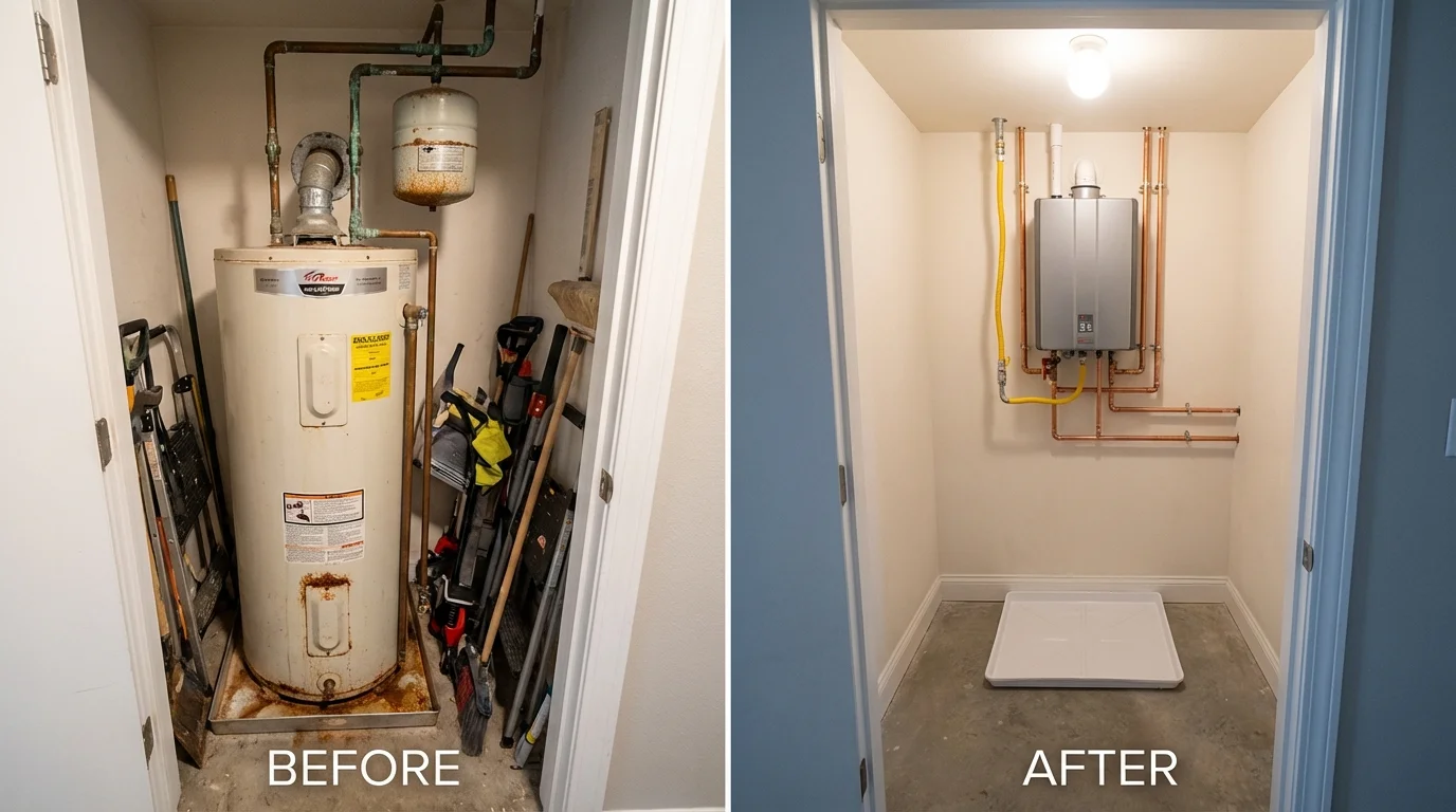 Tank water heater versus wall-mounted tankless unit comparison for Wyckoff, NJ homeowners